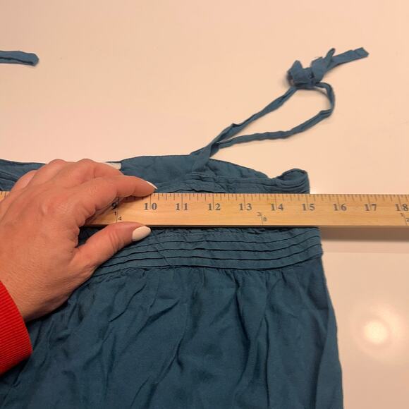 Anthropologie Floreat Senna Dress Turquoise Tie Sleeve Boho Sundress Size Small - Picture 9 of 11